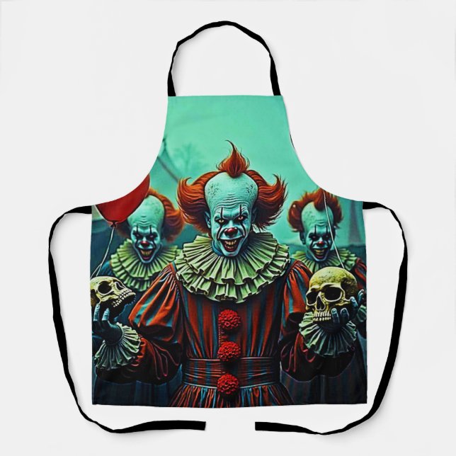Tablier Scène d'horreur de clown déplaisant (Recto)