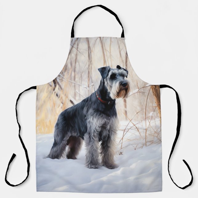Tablier Schnauzer Laisser neiger Noël (Recto)