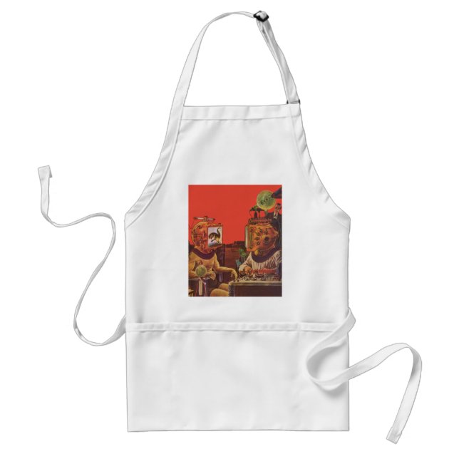 Tablier Science-fiction vintage, casques Alien Steam Punk (Devant)