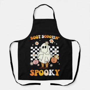 Tablier Scootin super Boot Éffrayant Ghost Halloween Retro