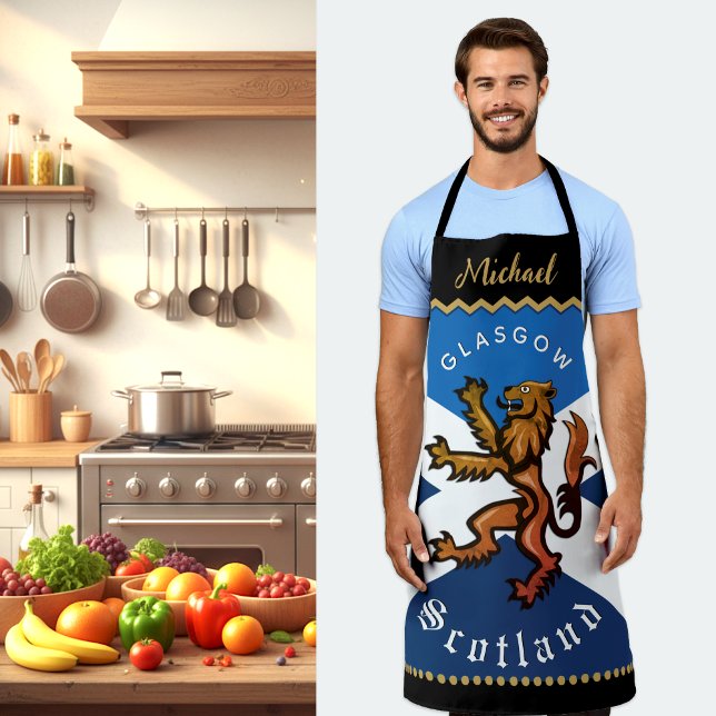 Tablier Scotland Chefs Apron, Glasgow, Drapeau écossais (Scotland Personalized Apron, Patriotic Kitchen)