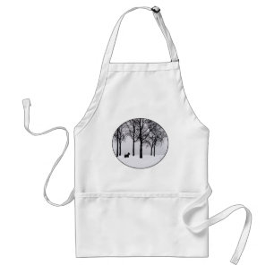 Tablier Scottie dans les bois enneigés