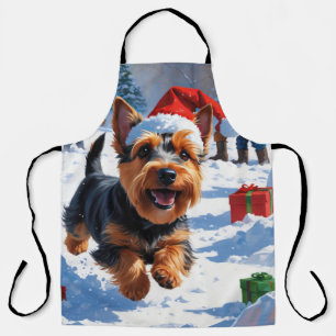 Tablier Scottish Terrier coule la neige avec le Casquette 