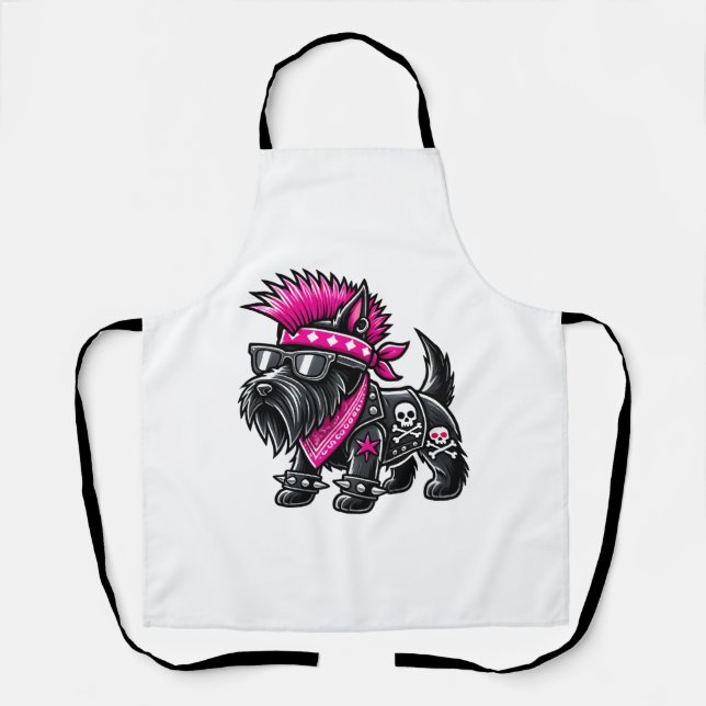 Tablier Scottish Terrier Punk Music (Recto)