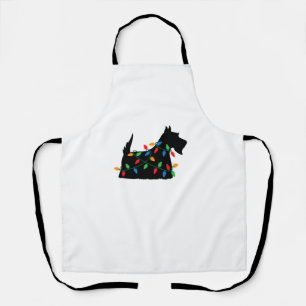Tablier Scottish Terrier Scottie Chien Noël Lumières Cadea