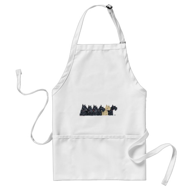 Tablier Scottish Terriers noirs et froment (Devant)