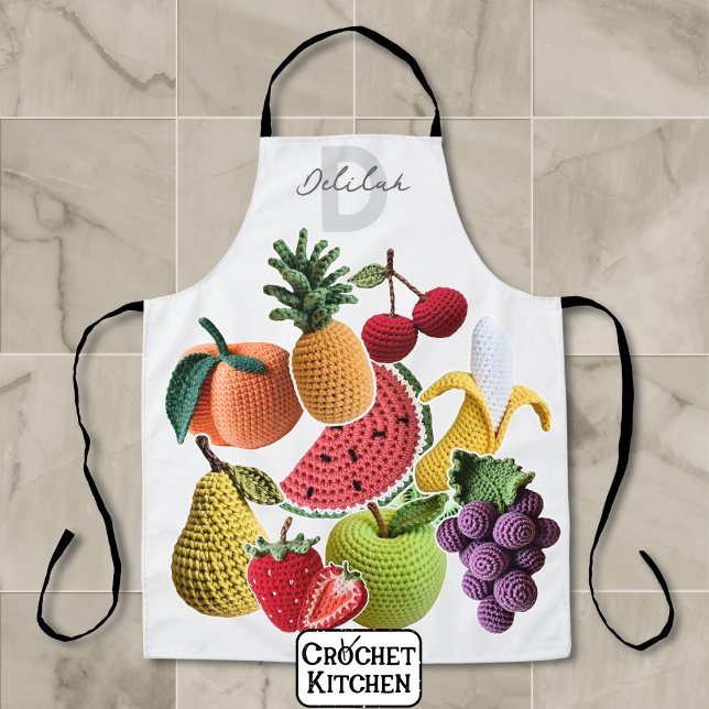 Tablier Scrapbook esthétique arc-en-ciel Crochet Fruit Col (Créateur téléchargé)