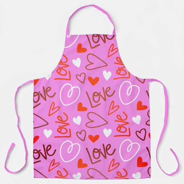 Tablier Scribbled Love Hearts Apron (Recto)