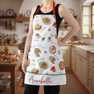 Tablier Script de cuisine pour amateur de nourriture itali
