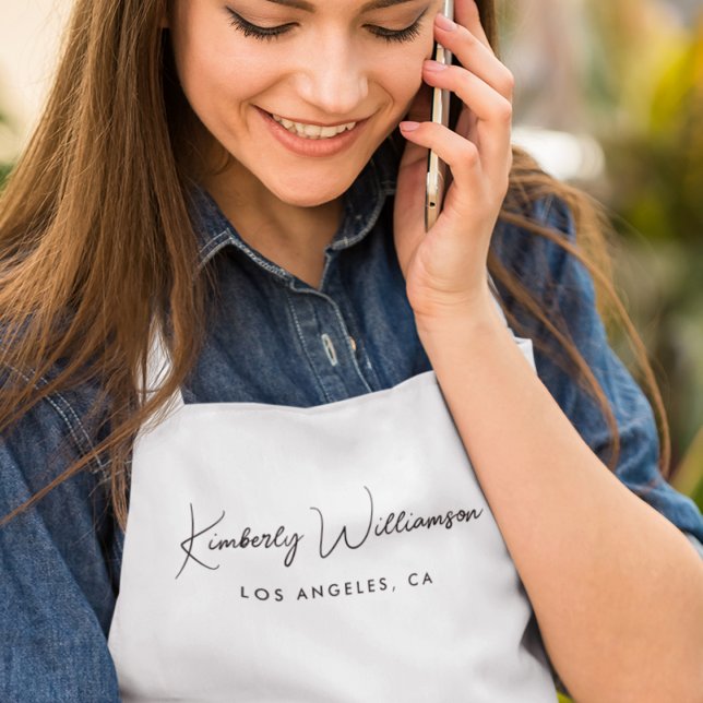 Tablier Script de signature commerciale chic (Empower your name in our signature script as your logo and brand identity)