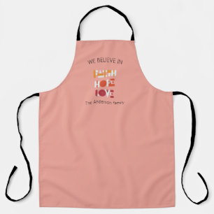 Tablier script moderne foi espoir amour famille monogramme