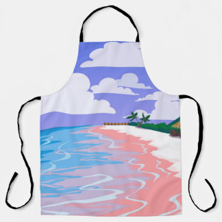 Tablier Sea landscape of tropical beach with pink sand,  b