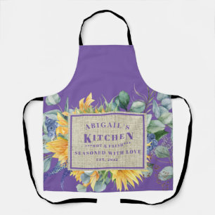 Tablier Seasons avec amour Nom personnalisé Lavender Flora