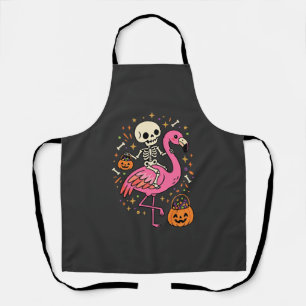 Tablier Seau à bonbons squelette de flamant rose d'Hallowe