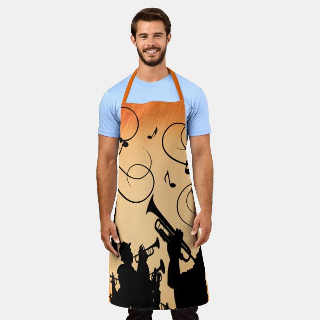 Tablier Section Trumpet Jazz Musique Orange Rust (Porté)