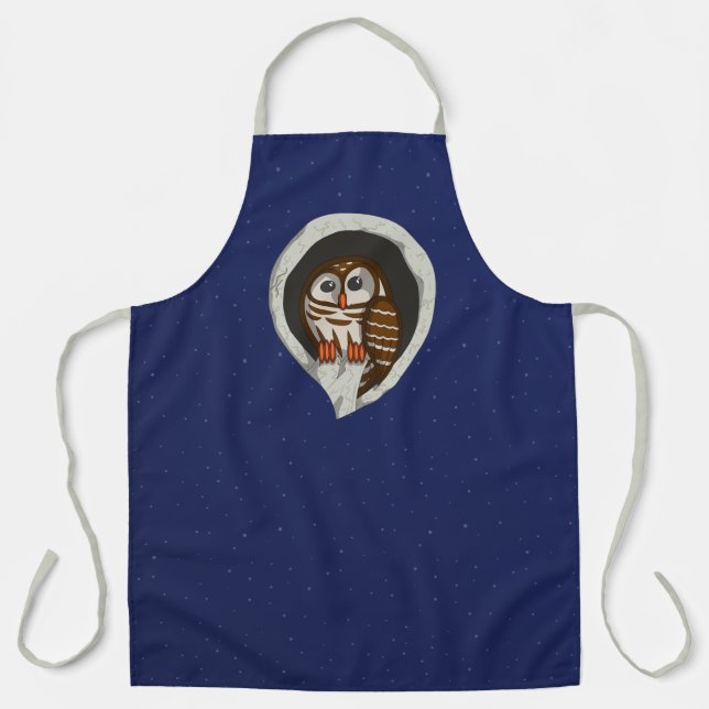 Tablier Selene the Owl All-Over Print Apron (Recto)