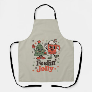 Tablier Sentiment de Noël rétro joyeux vacances vintage 