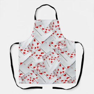Tablier Sept chanceux diamants et cœurs cartes de poker,