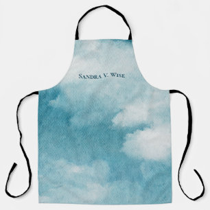 Tablier Serene Horizon Dreams Aquarelle Bleu et blanc