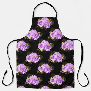 Tablier Série de design floral pourpre et or 18