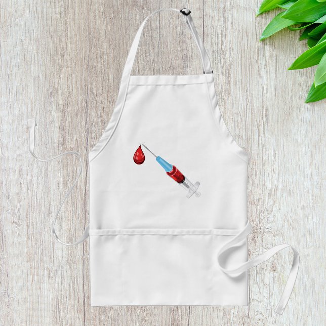 Tablier Seringue Médicale avec Goutte de Sang (Créateur téléchargé)