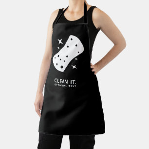Tablier Service de nettoyage Business Noir Blanc
