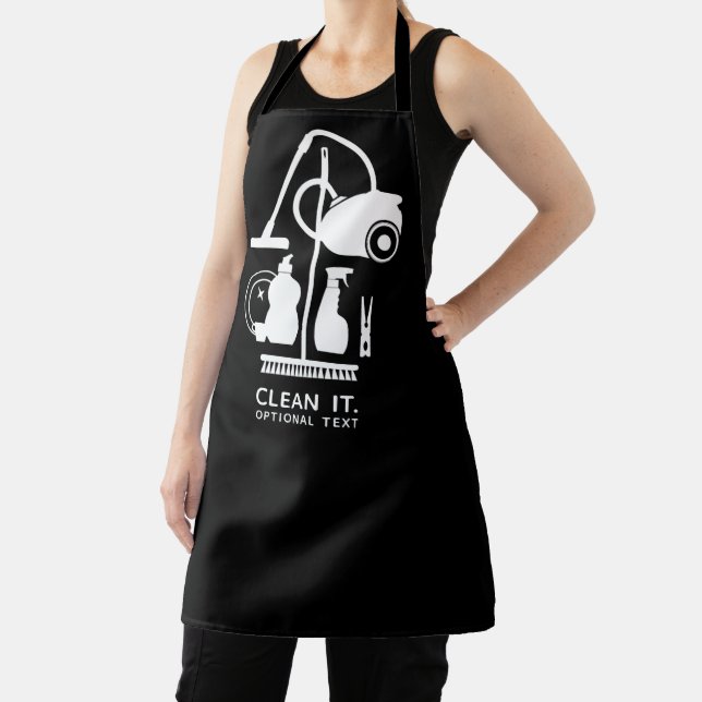Tablier Service de nettoyage noir blanc (Insitu)