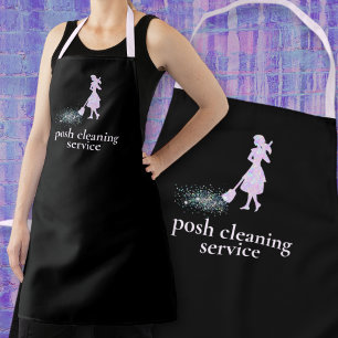 Tablier Service de nettoyage personnalisé Nom Blk+ Person