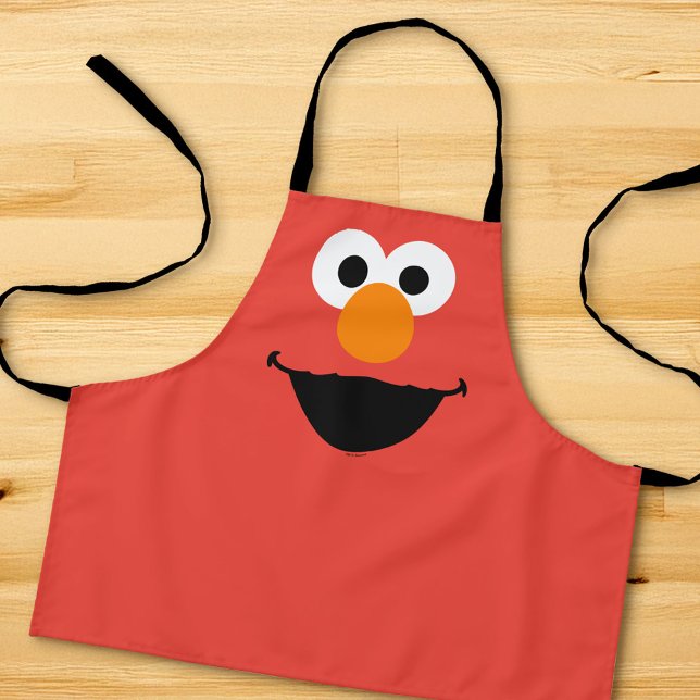 Tablier Sesame Street Elmo Face (Apron on counter)
