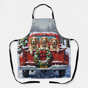 Tablier Setter Anglais Camion Rouge Noël Fêtes