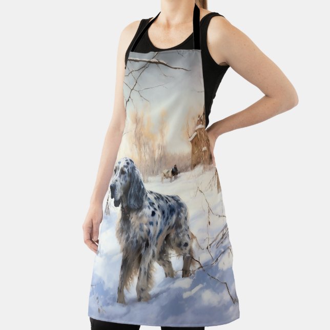 Tablier Setter anglais laissez-le neiger Noël (Insitu)