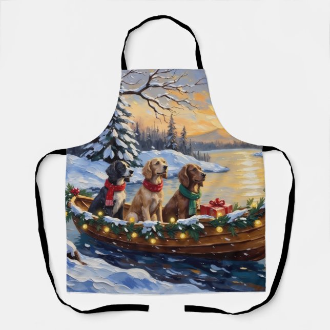 Tablier Setter Anglais Noël Bateau Fêtes (Recto)