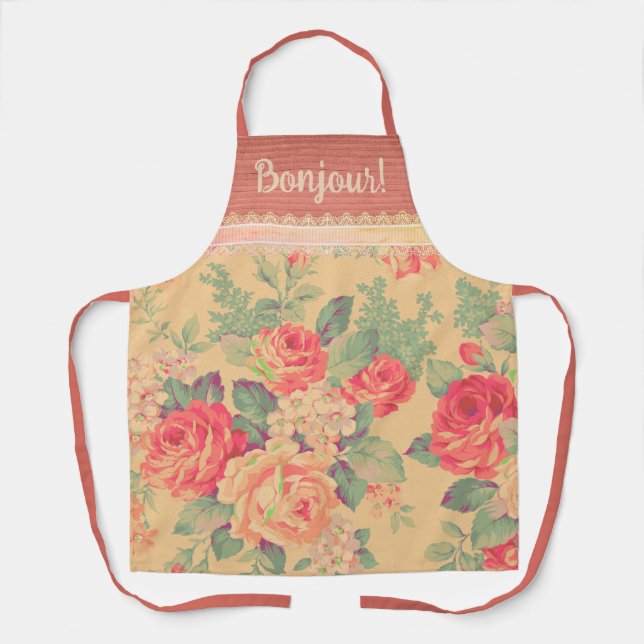 Tablier Shabby Chic Rose Vintage (Recto)