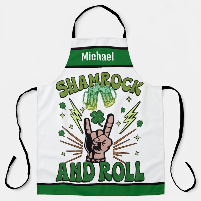 Tablier Shamrock Roll - Cadeau Personnalisé avec u (Recto)