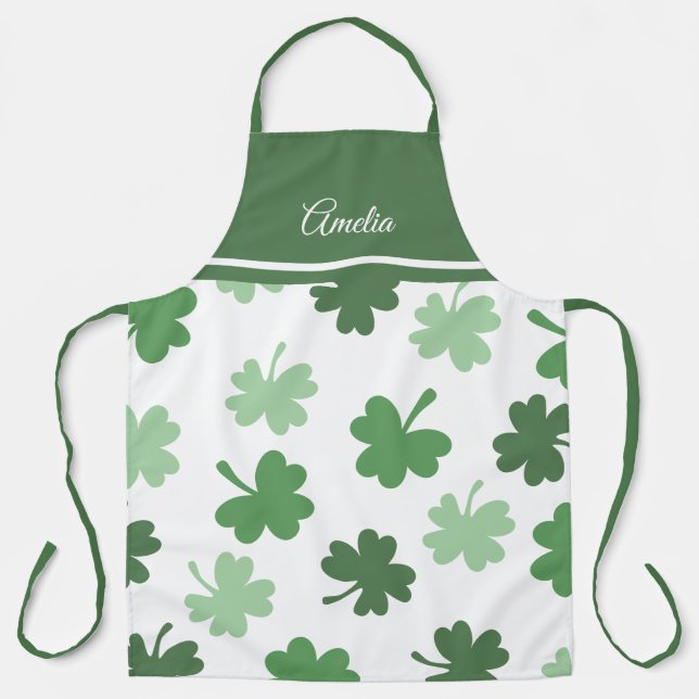 Tablier Shamrock vert motifs Saint Patrick's Day (Recto)