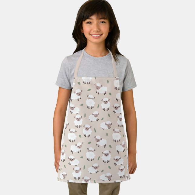 Tablier Sheep & Lamb Cute Hand Drawn Farm Animals Kids (Insitu)