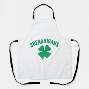 Tablier Shenanigans Shamrock Saint-Patrick Rétro