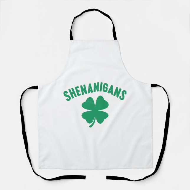 Tablier Shenanigans Shamrock Saint-Patrick Rétro  (Recto)