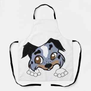 Tablier Shetland Sheepdog Blue Merle Tri Fouineur Dessin A