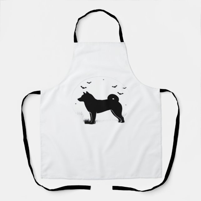 Tablier Shiba Inu Chien - Halloween Lune Silhouette Oversi (Recto)