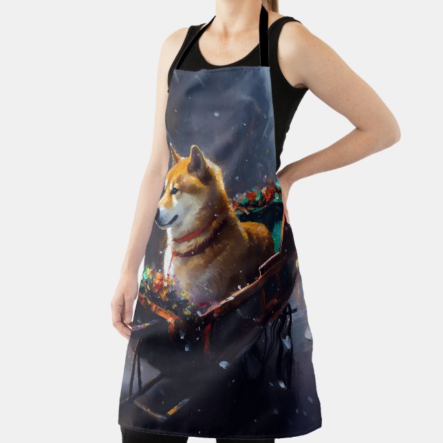 Tablier Shiba Inu période festive de Noël  (Insitu)