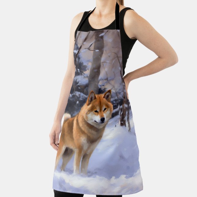 Tablier Shiba Inu Qu'il neige Noël (Insitu)