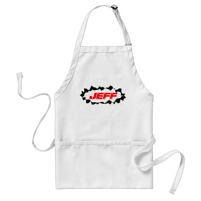 Tablier Short BBQ apron with personalized custom name (Devant)