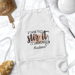 Tablier Si je dois le remuer c'est fait maison personnalis<br><div class="desc">Si je dois le remuer,  c'est fait maison Adulte Adulte Adulte Apron. Cute tablier de chef avec une cuillère à cuisine et une citation d'humour cuisine drôle. Personnalisez cette conception d'humour de cuisine personnalisée avec votre propre nom ou texte.</div>