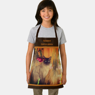 Tablier Siamese Cat Animal Art Personnalisé
