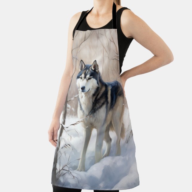 Tablier Siberian Husky Laissez-le Neiger Noël (Insitu)