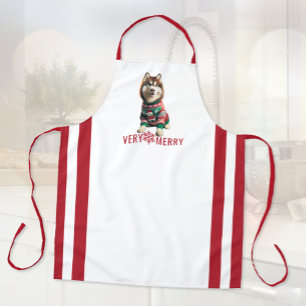 Tablier Sibérie Husky Holiday All-Over Print Apron