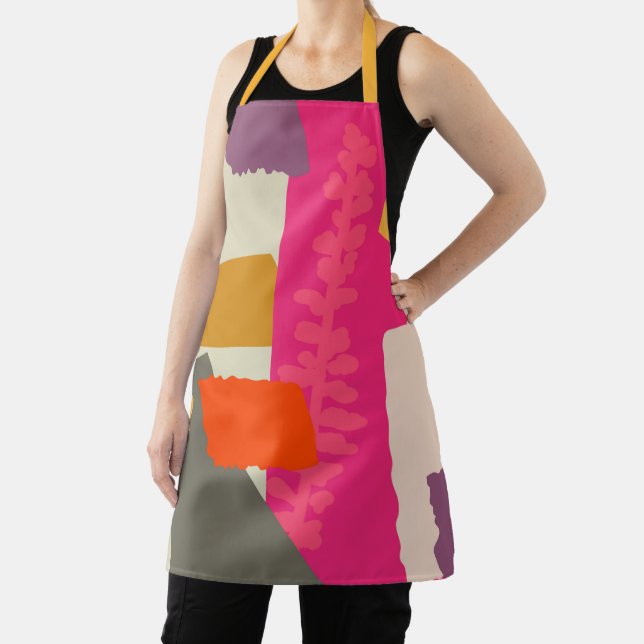 Tablier Silhouette botanique moderne Blocs de couleurs art (Insitu)