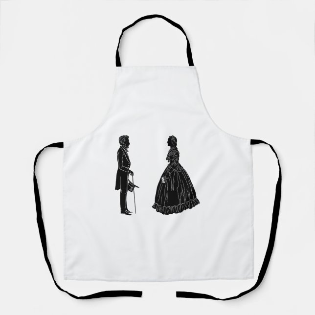 Tablier silhouette d'abraham lincoln et de mary todd linco (Recto)