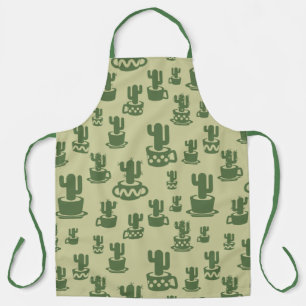 Tablier Silhouette de cactus succulent en tasses et pots